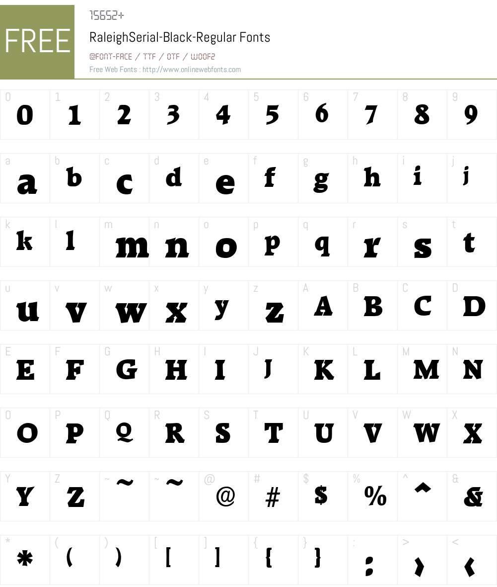 RaleighSerial-Black Font Screenshots