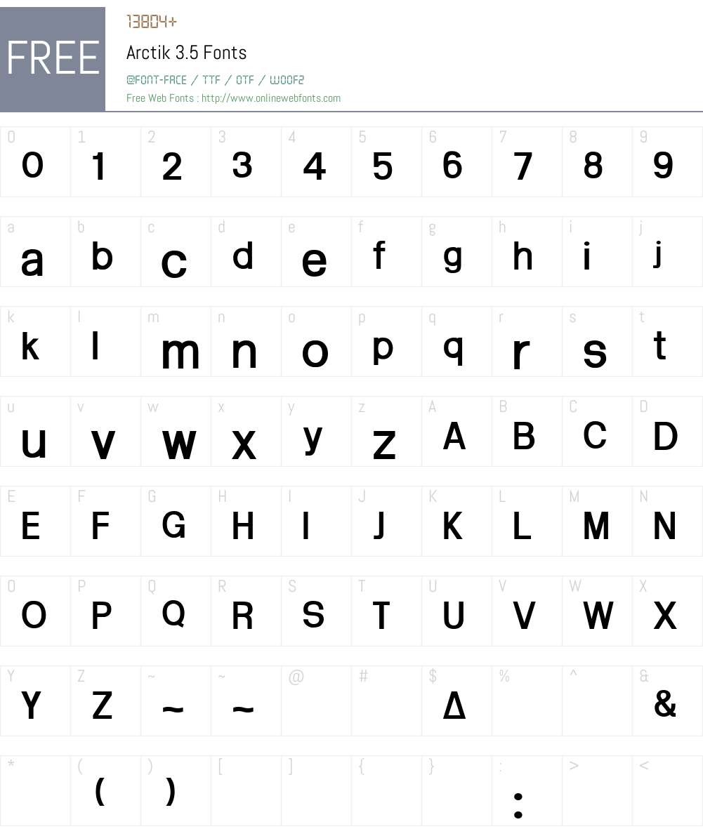 Arctik 3.5 Font Screenshots