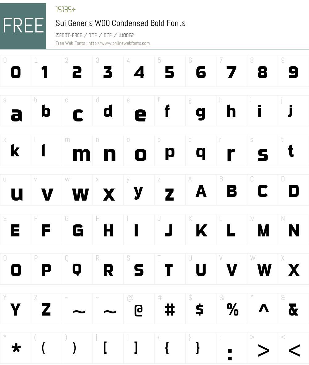 SuiGenerisW00-CondBold Font Screenshots