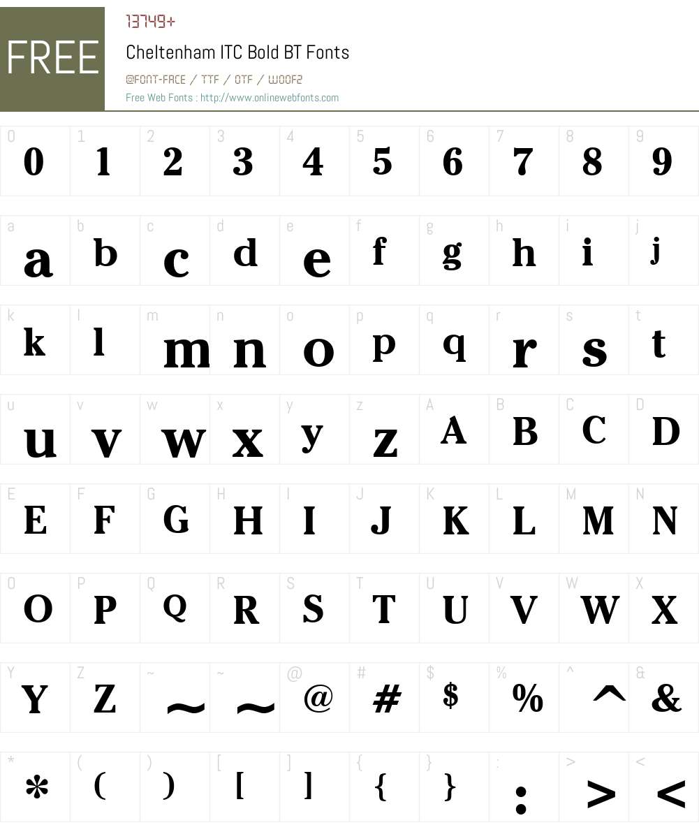 ChelthmITC Bk BT Font Screenshots