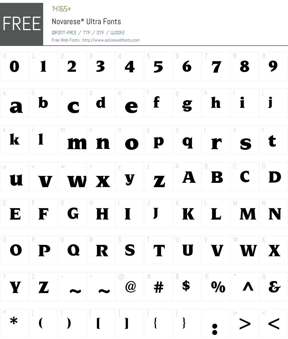 Novarese BQ Font Screenshots