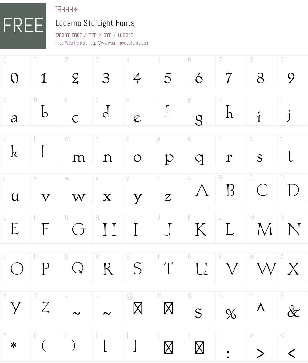 Locarno Std Font Screenshots