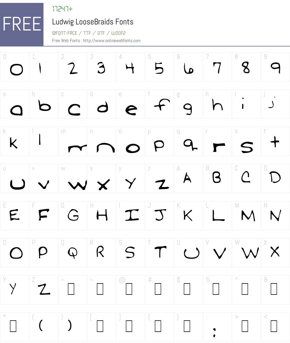 Ludwig LooseBraids Font Screenshots