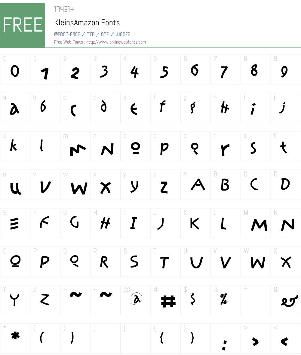 KleinsAmazon Font Screenshots