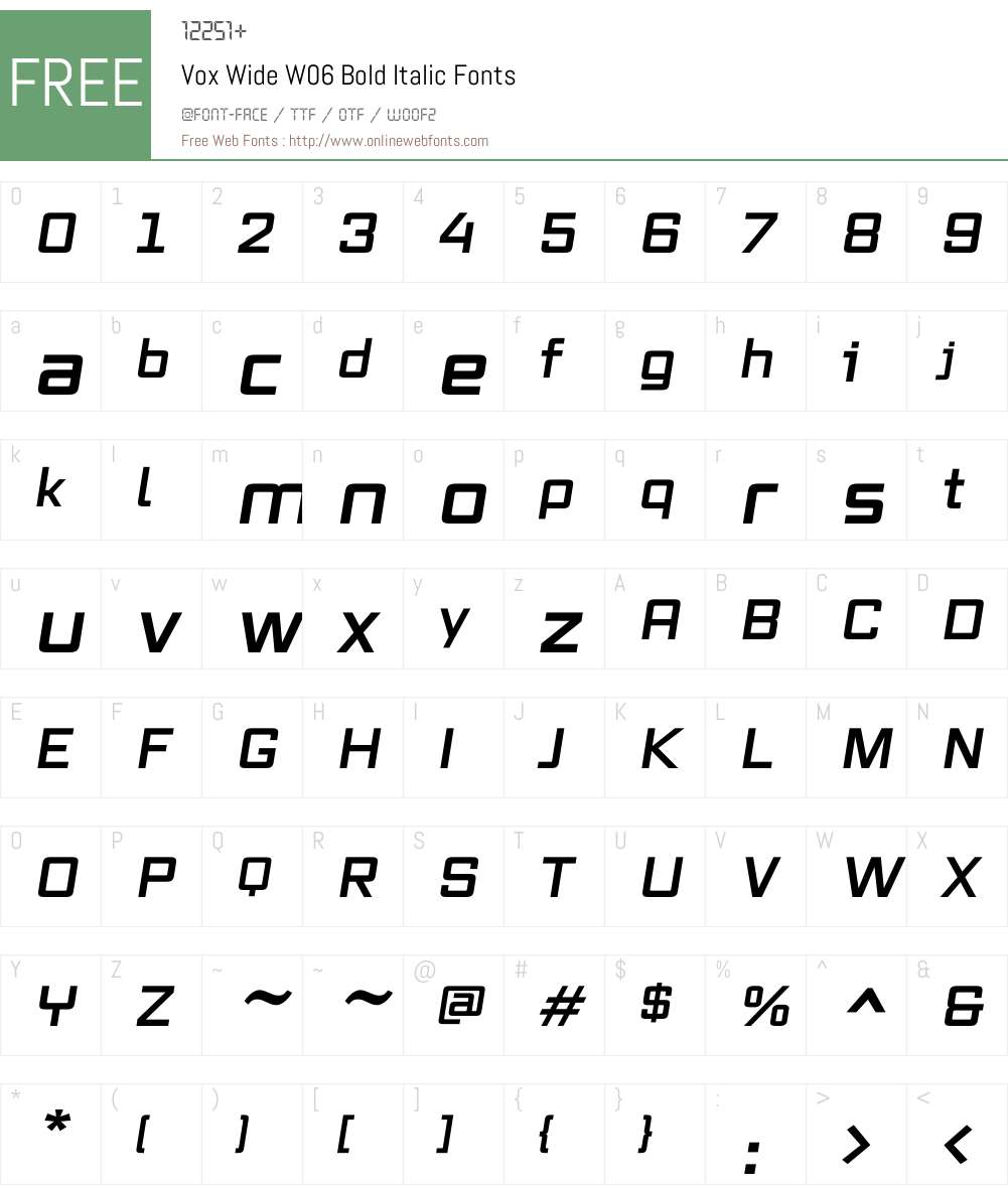 Vox Font Screenshots