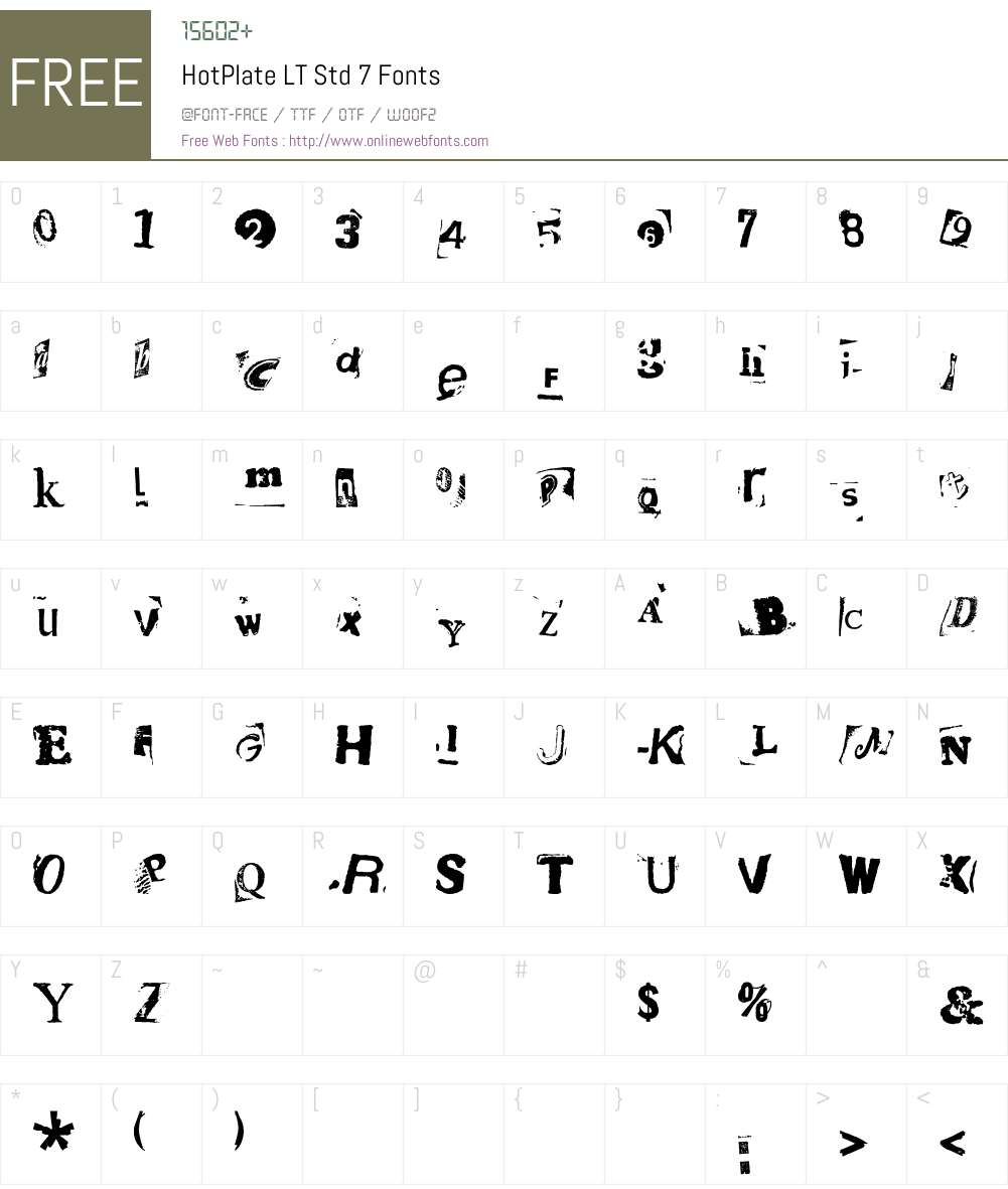 HotPlate LT Std 7 Font Screenshots