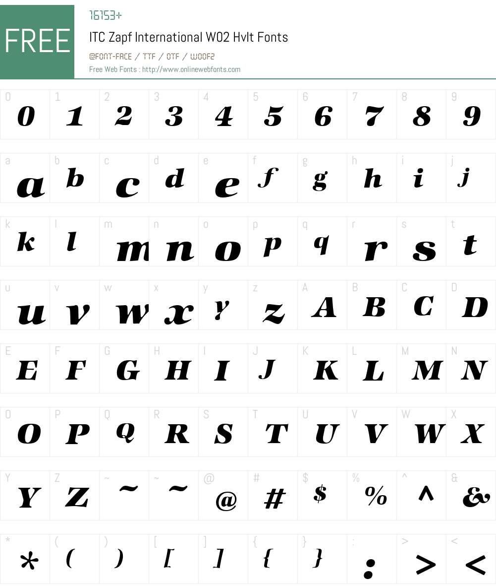 ITC Zapf International Font Screenshots
