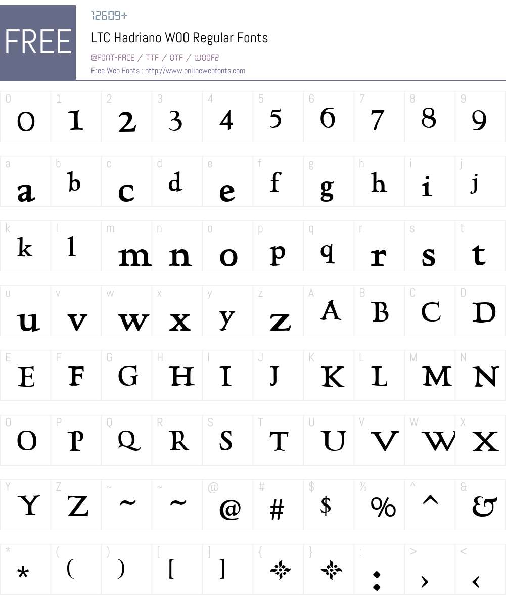 LTCHadrianoW00-Regular Font Screenshots