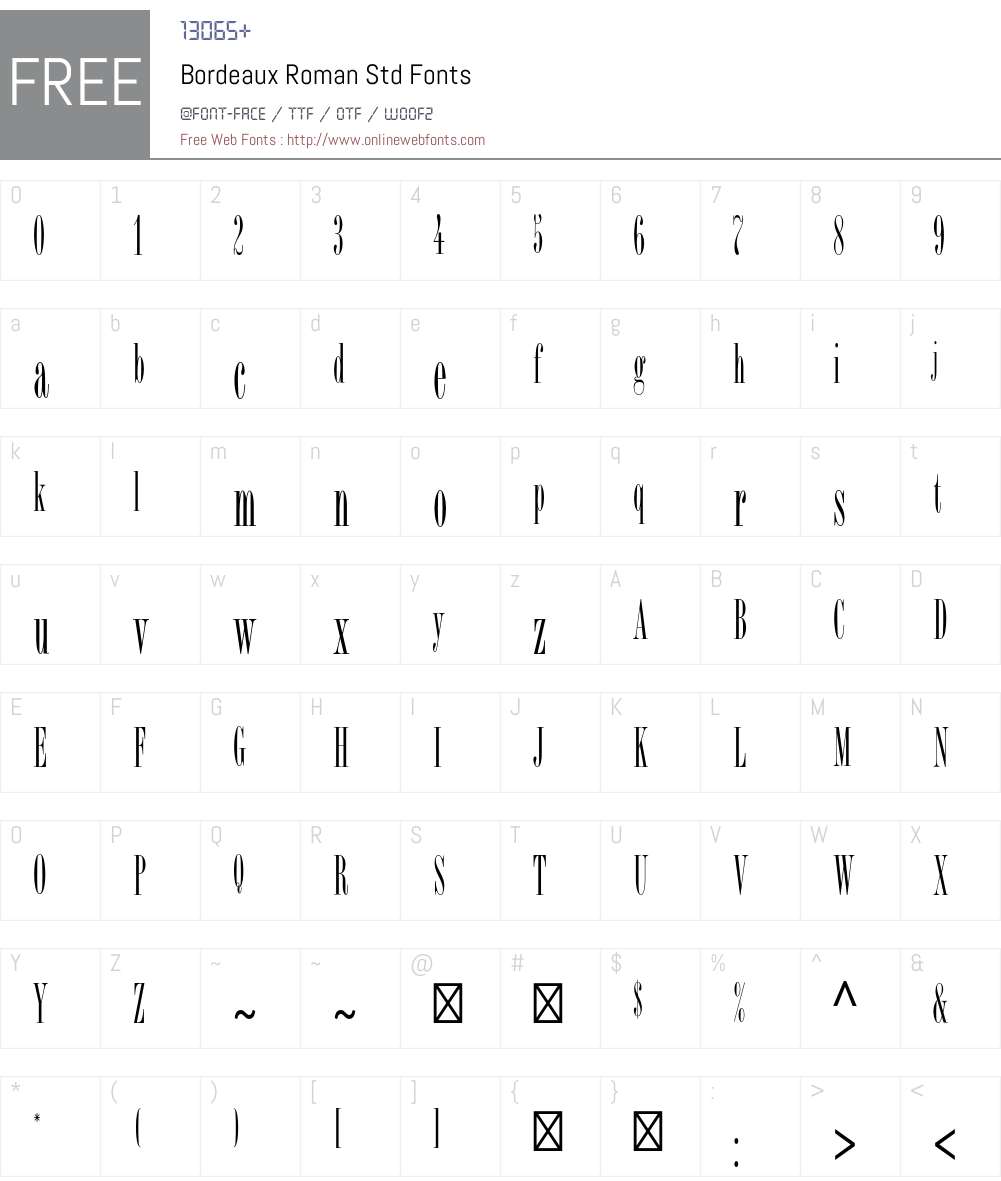 Bordeaux Roman Std Font Screenshots