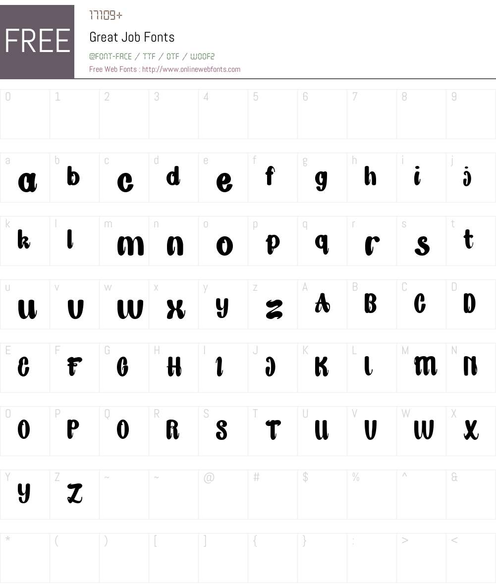 Great Job Font Screenshots