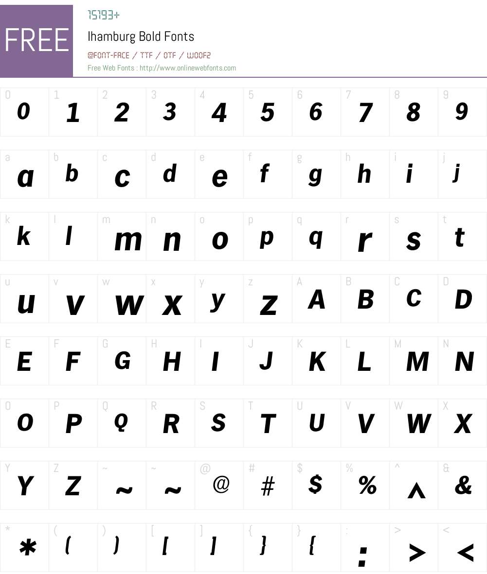 Ihamburg Font Screenshots