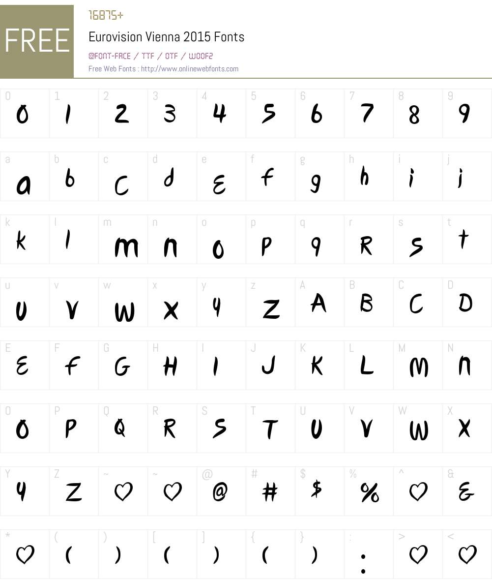 Eurovision Vienna 2015 Font Screenshots