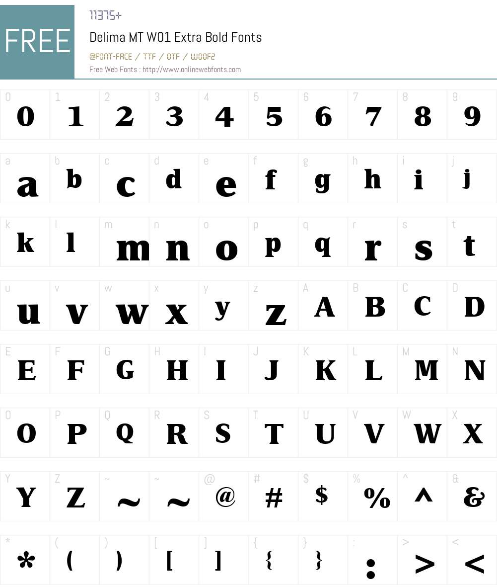 DelimaMTW01-ExtraBold Font Screenshots