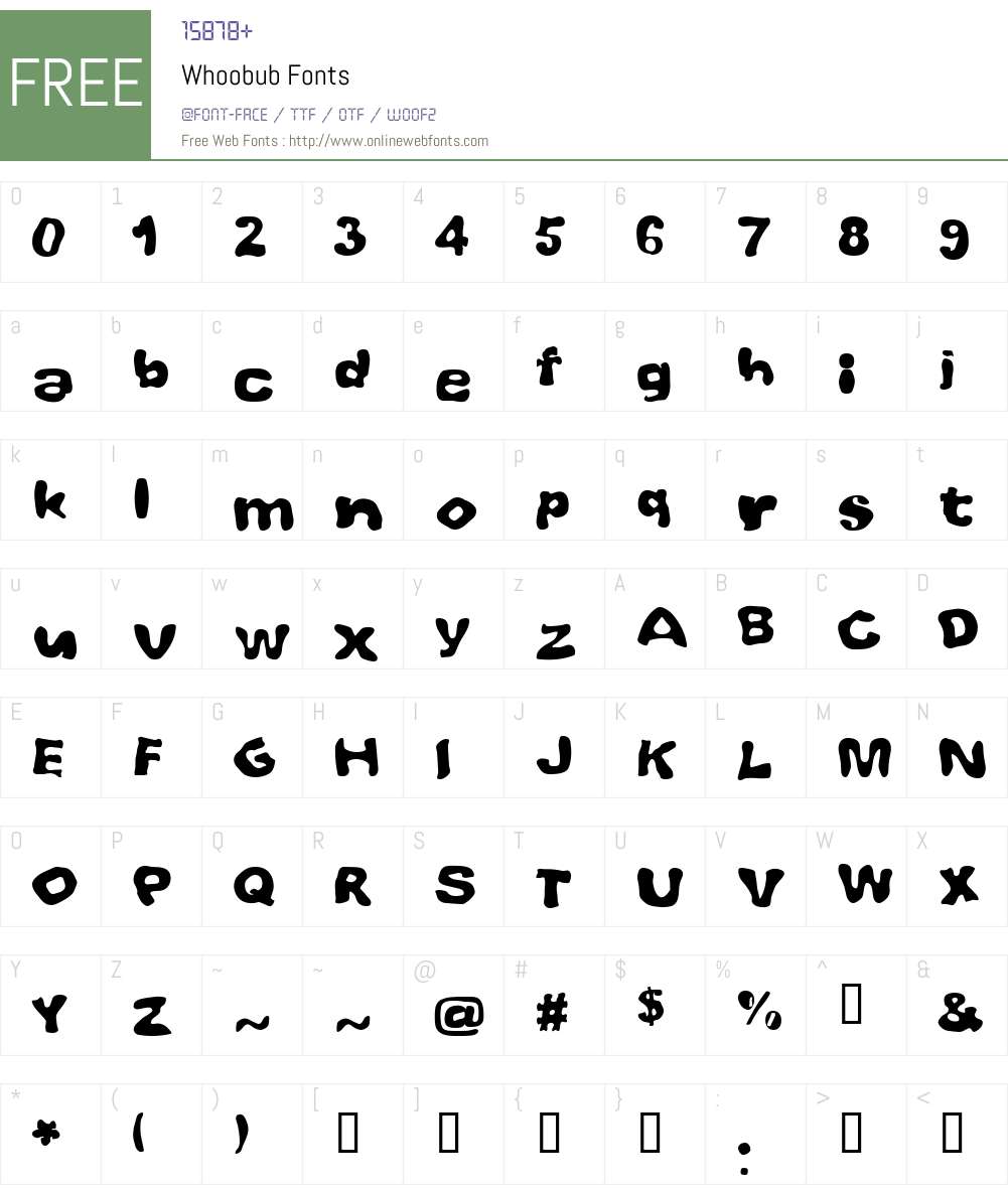 Whoobub Font Screenshots