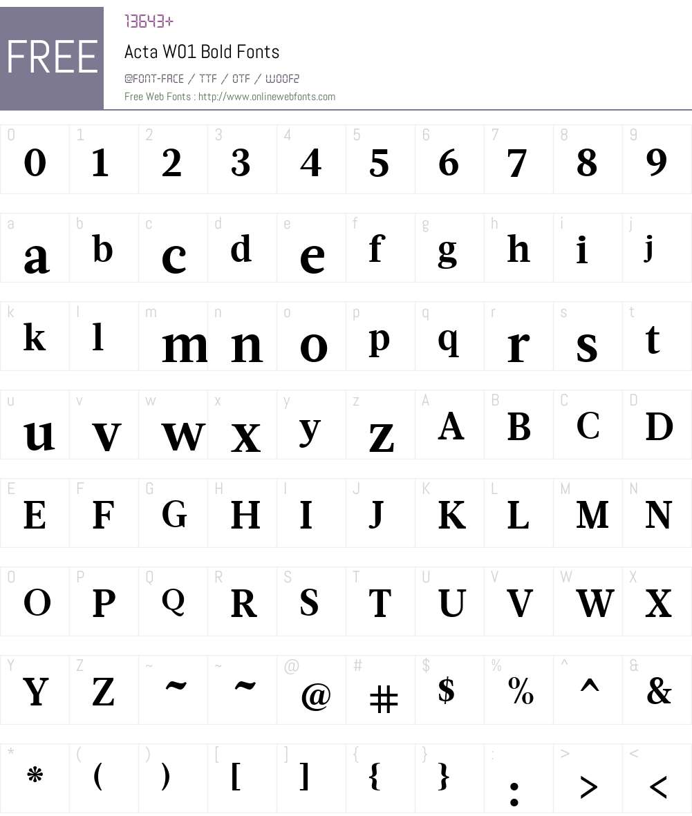 ActaW01-Bold Font Screenshots
