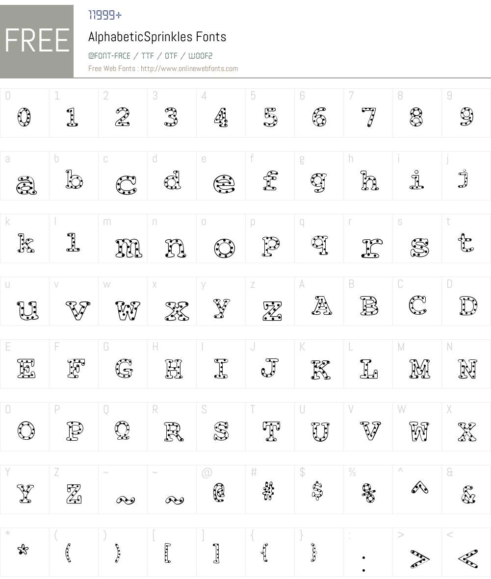 AlphabeticSprinkles Font Screenshots