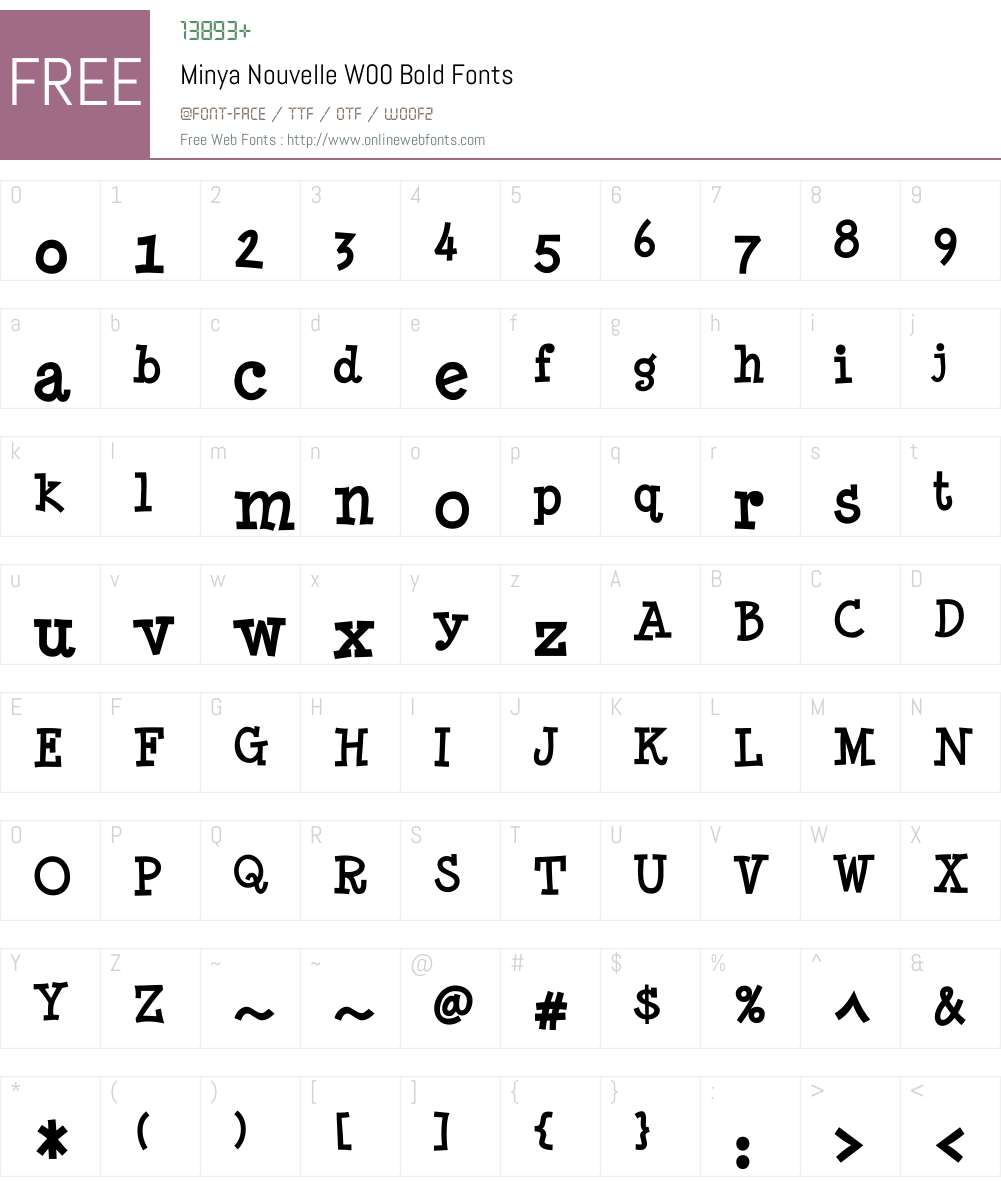 MinyaNouvelleW00-Bold Font Screenshots