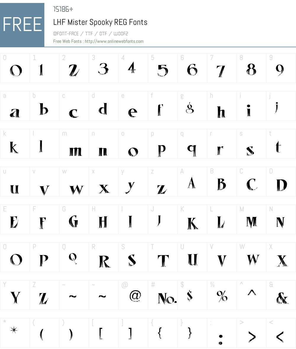 LHF Mister Spooky REG Font Screenshots
