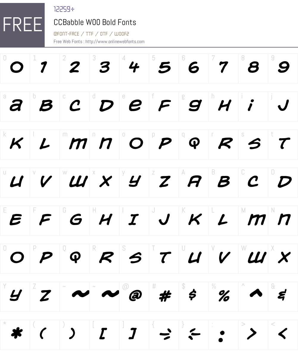 CCBabbleW00-Bold Font Screenshots