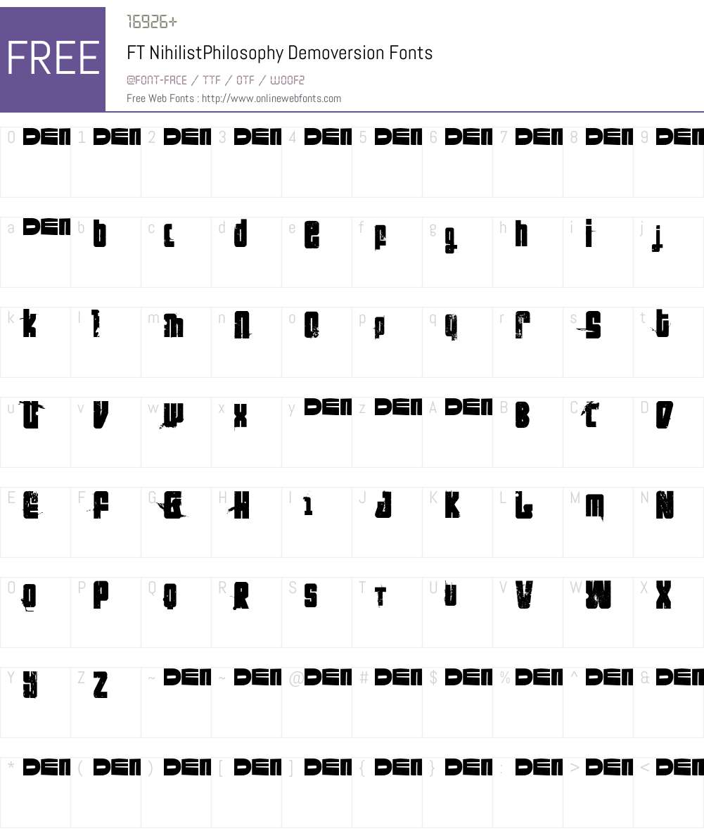 FT NihilistPhilosophy Font Screenshots