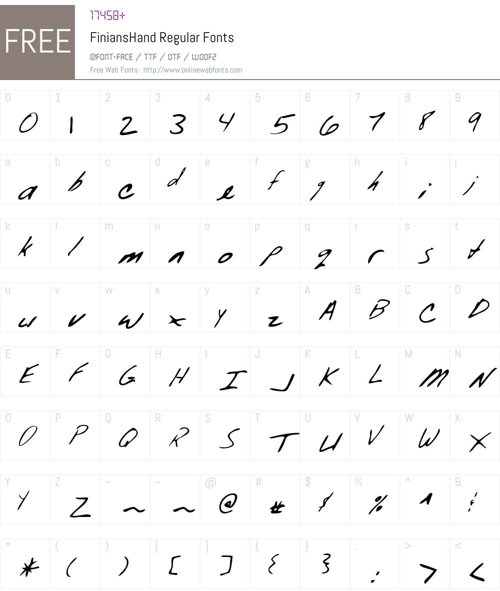 FiniansHand Font Screenshots