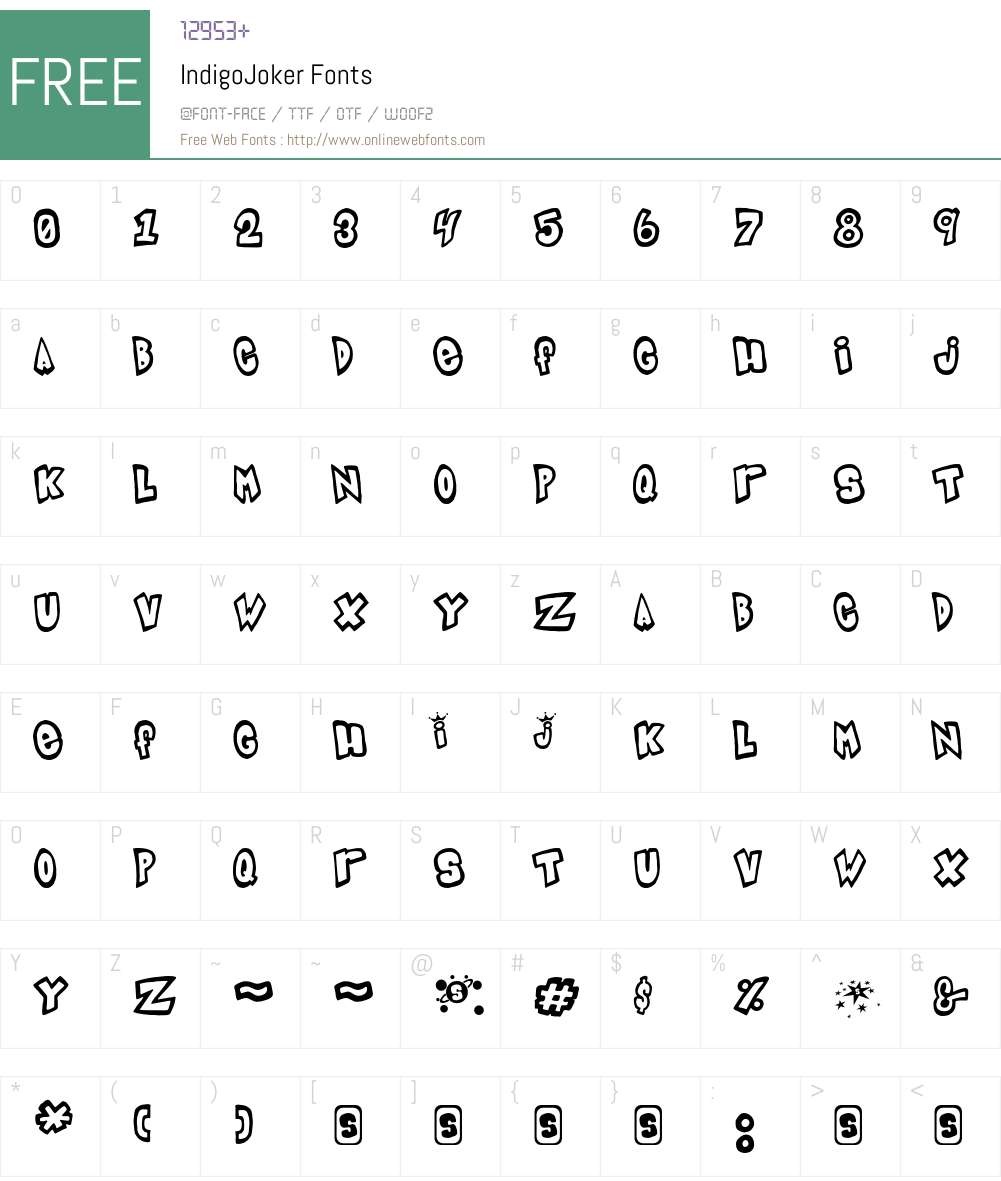 IndigoJoker Font Screenshots
