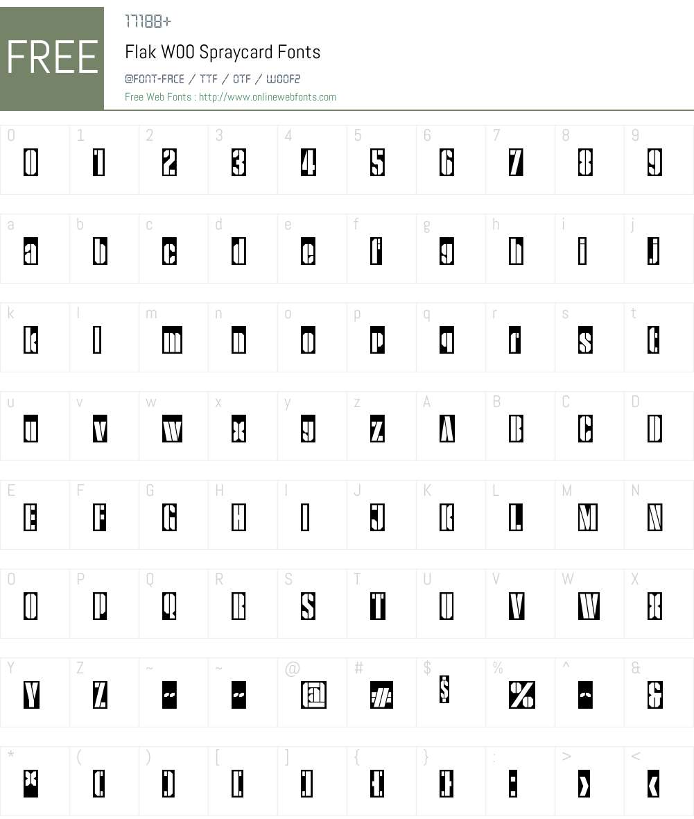 FlakW00-Spraycard Font Screenshots