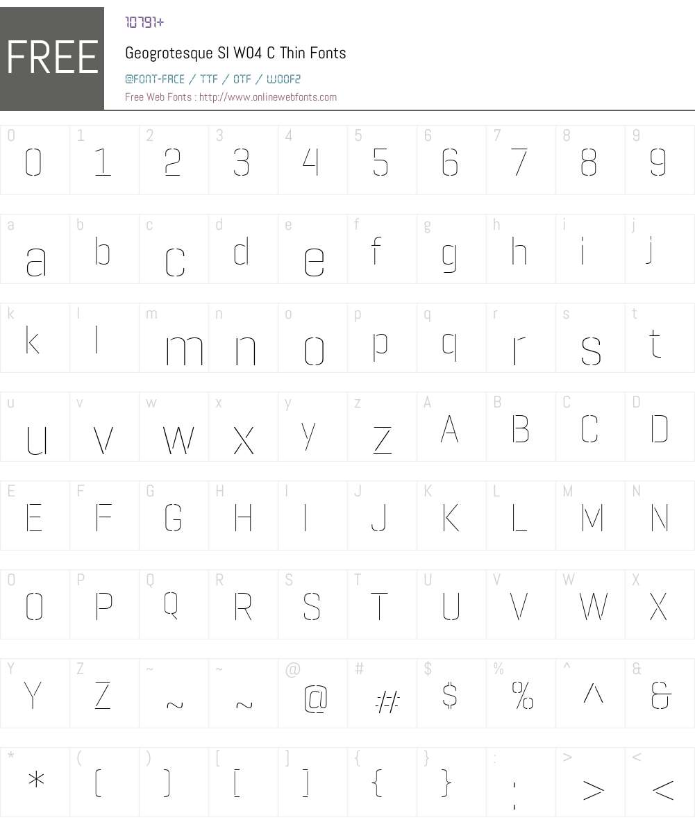 GeogrotesqueSlW04-CThin Font Screenshots