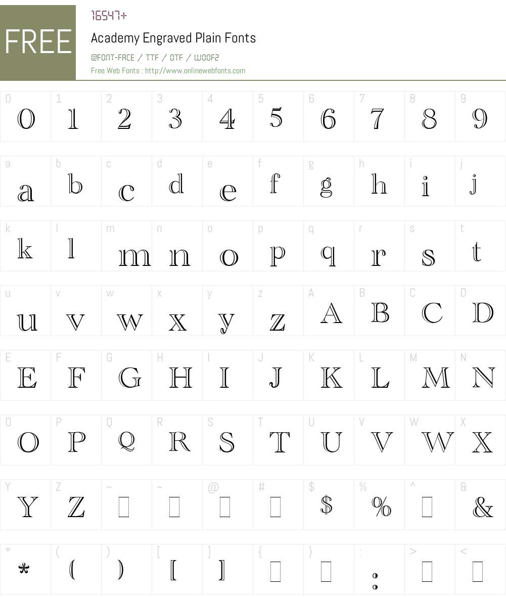 Academy Engraved Font Screenshots
