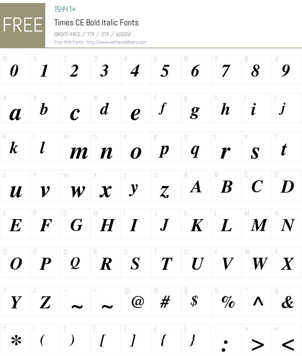 Times Font Screenshots