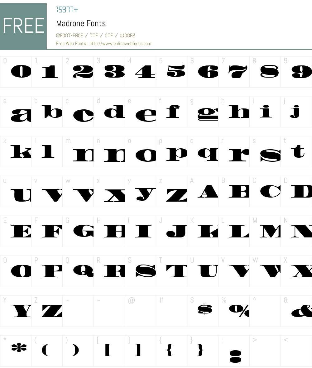 Madrone Font Screenshots