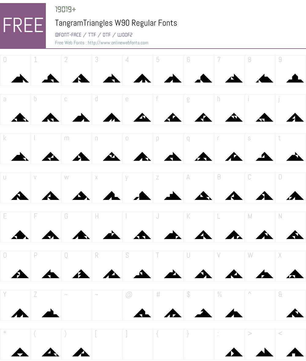 TangramTrianglesW90-Regular Font Screenshots