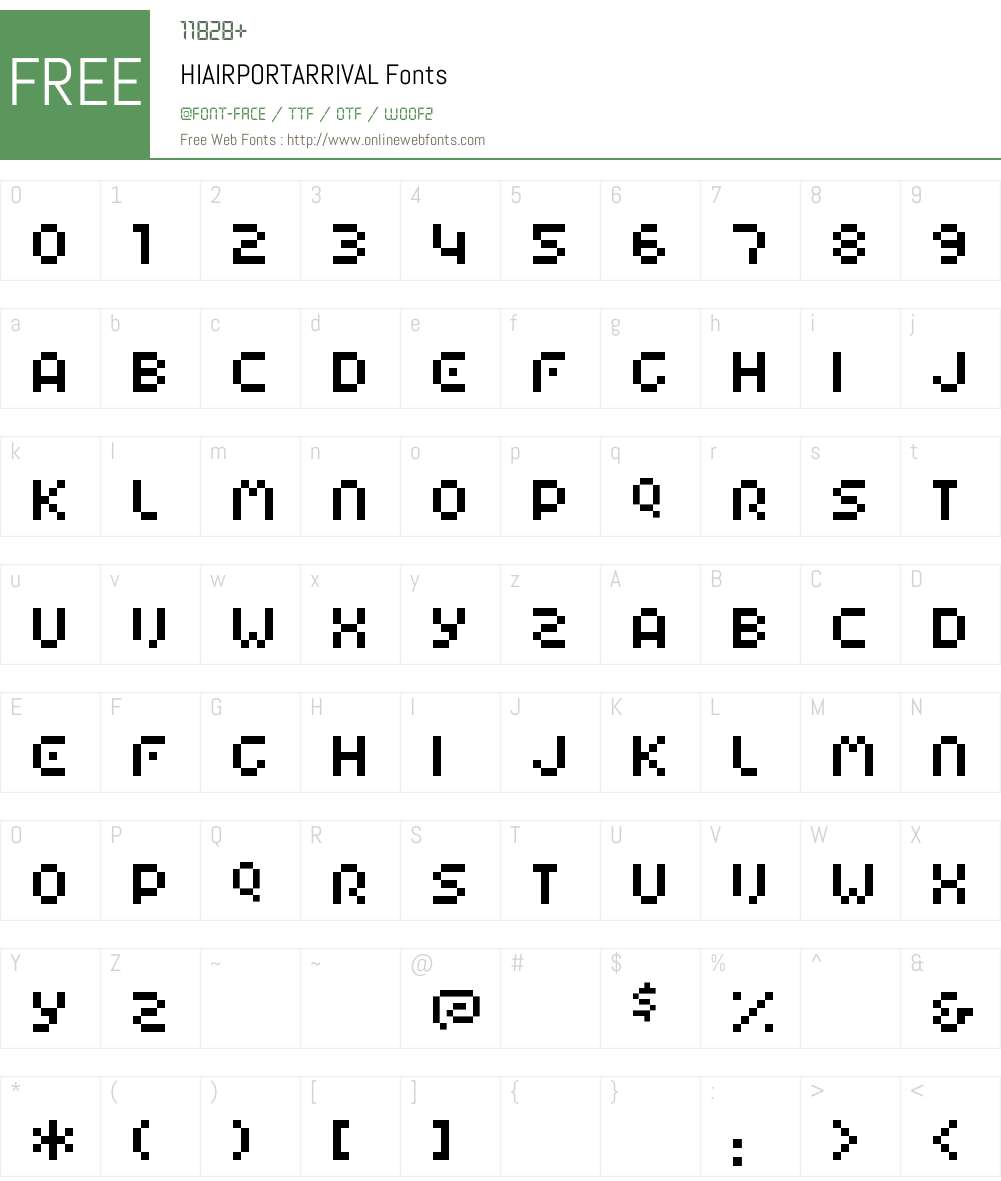 HIAIRPORTARRIVAL Font Screenshots