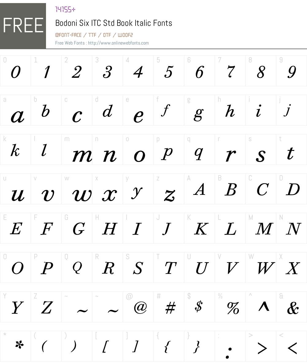Bodoni Six ITC Std Font Screenshots