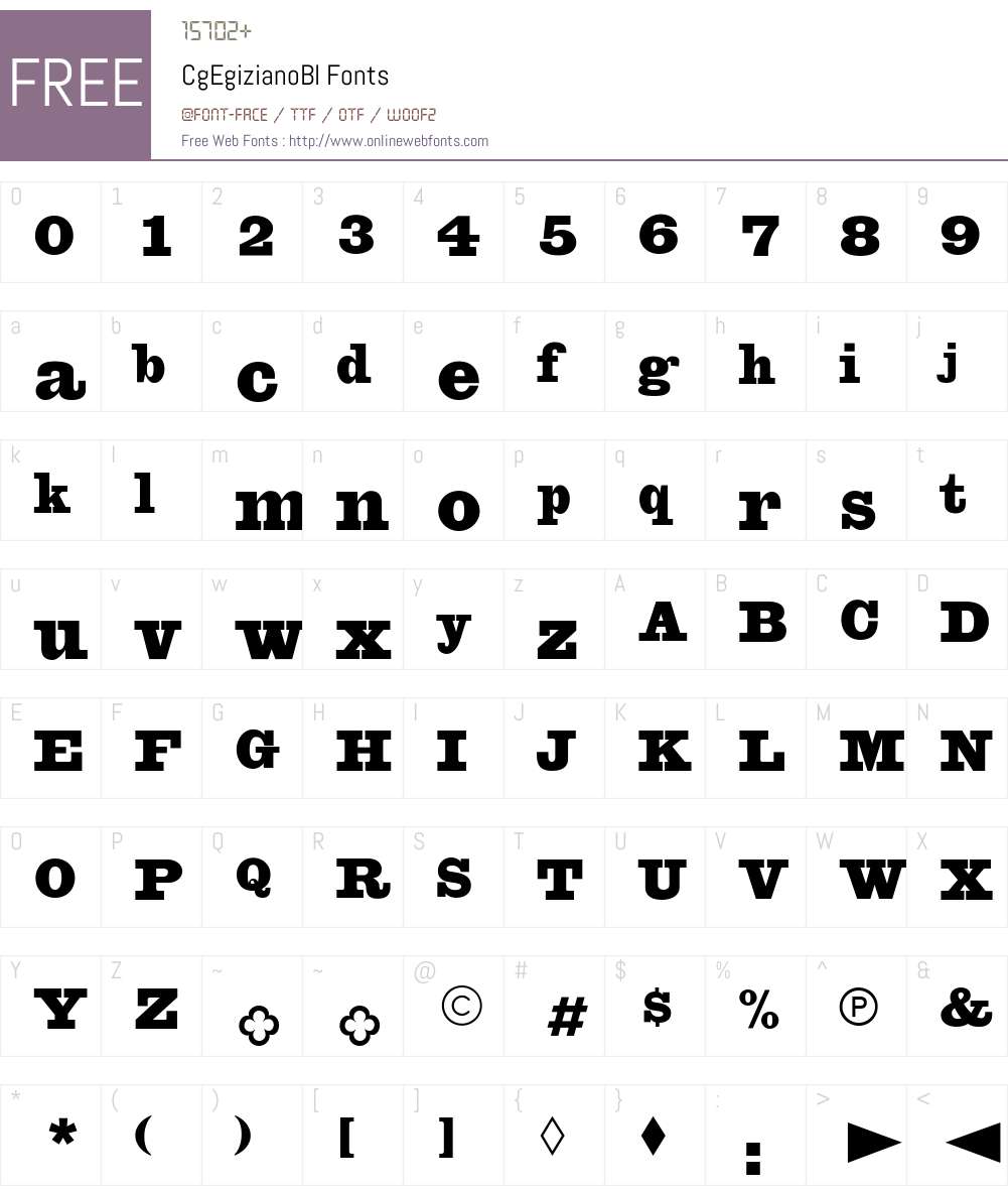 CgEgizianoBl Font Screenshots
