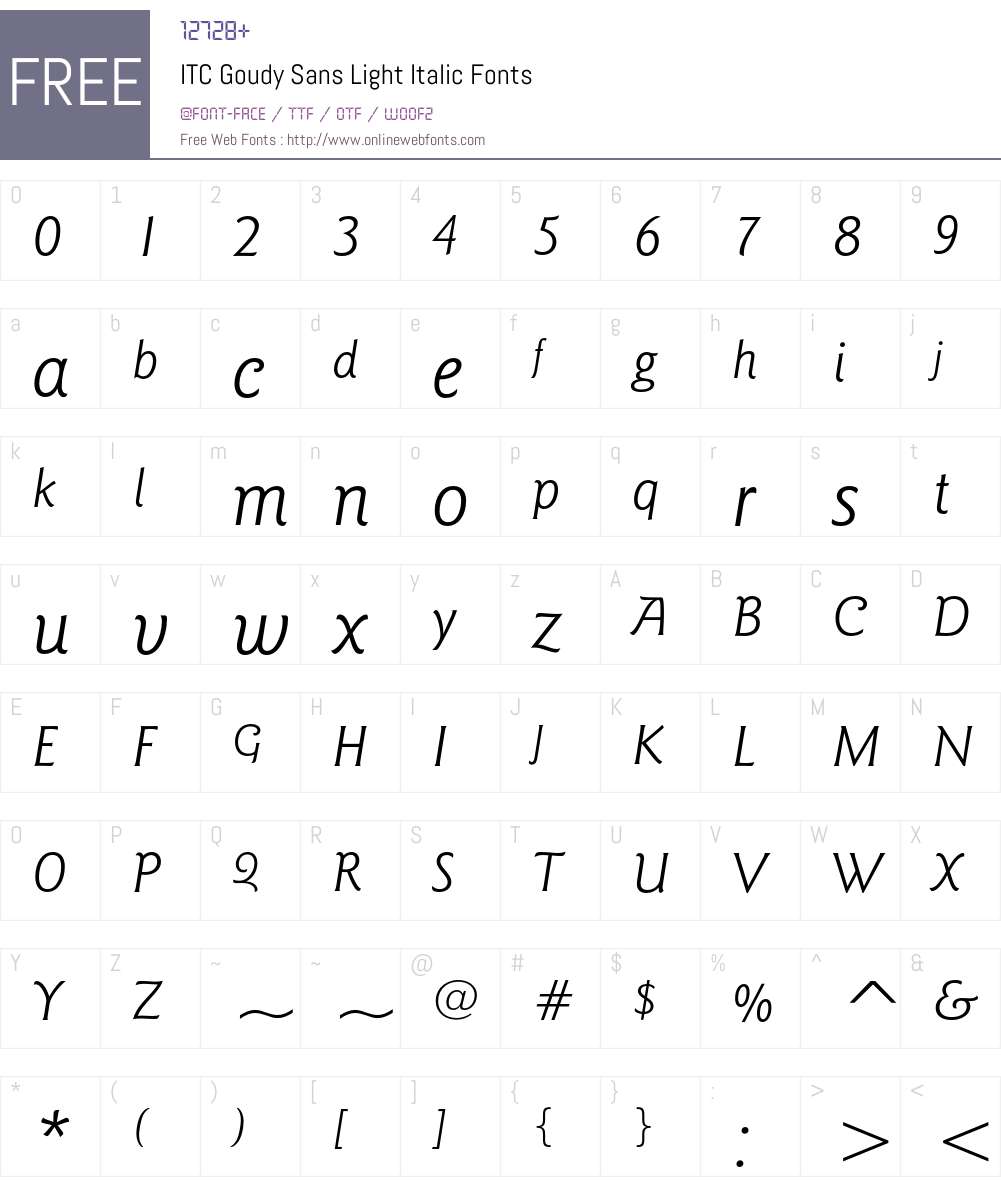 ITC Goudy Sans Font Screenshots