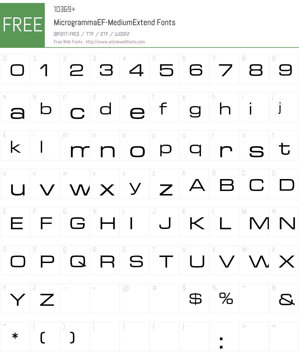 MicrogrammaEF Font Screenshots