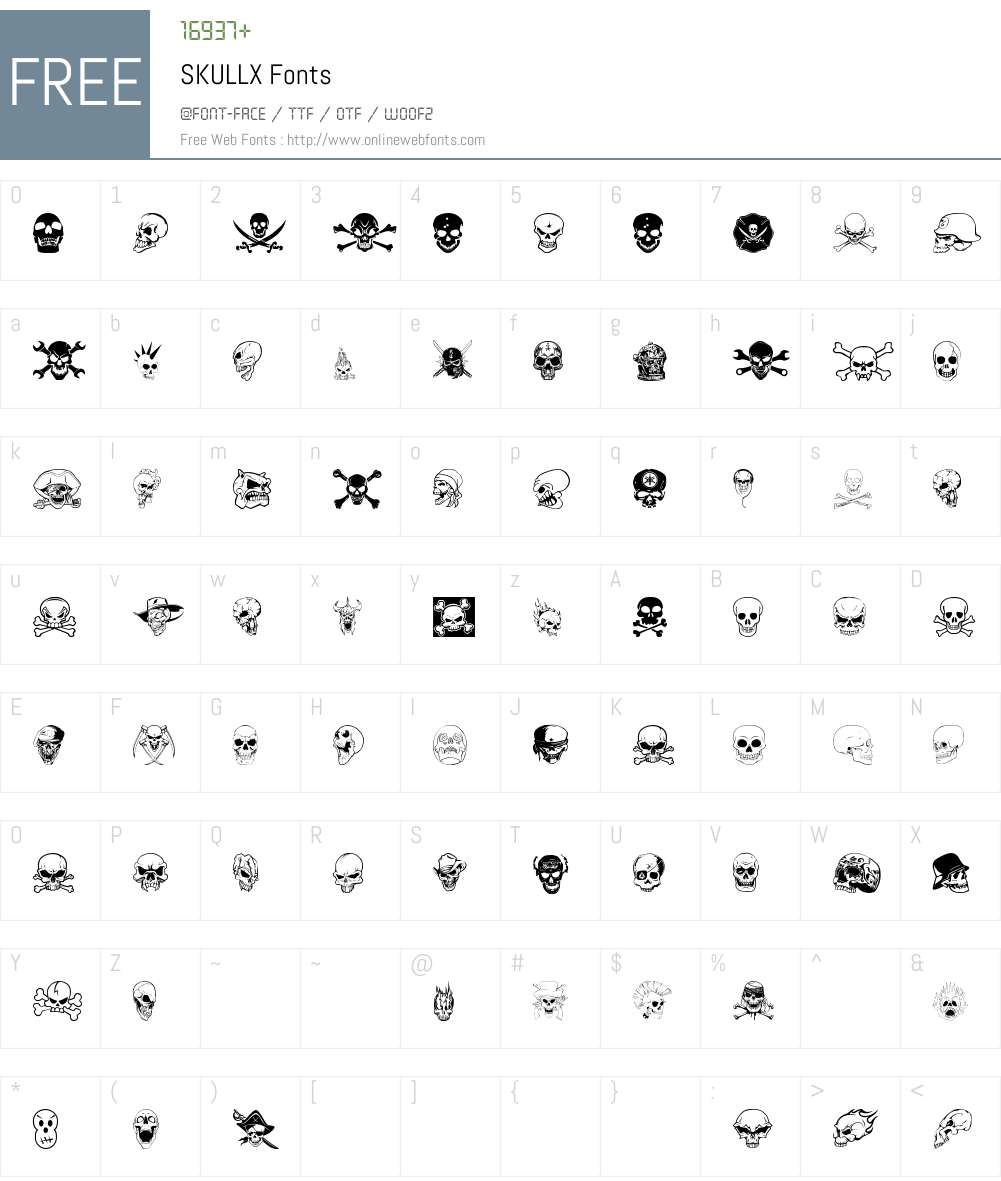 SKULLX Font Screenshots