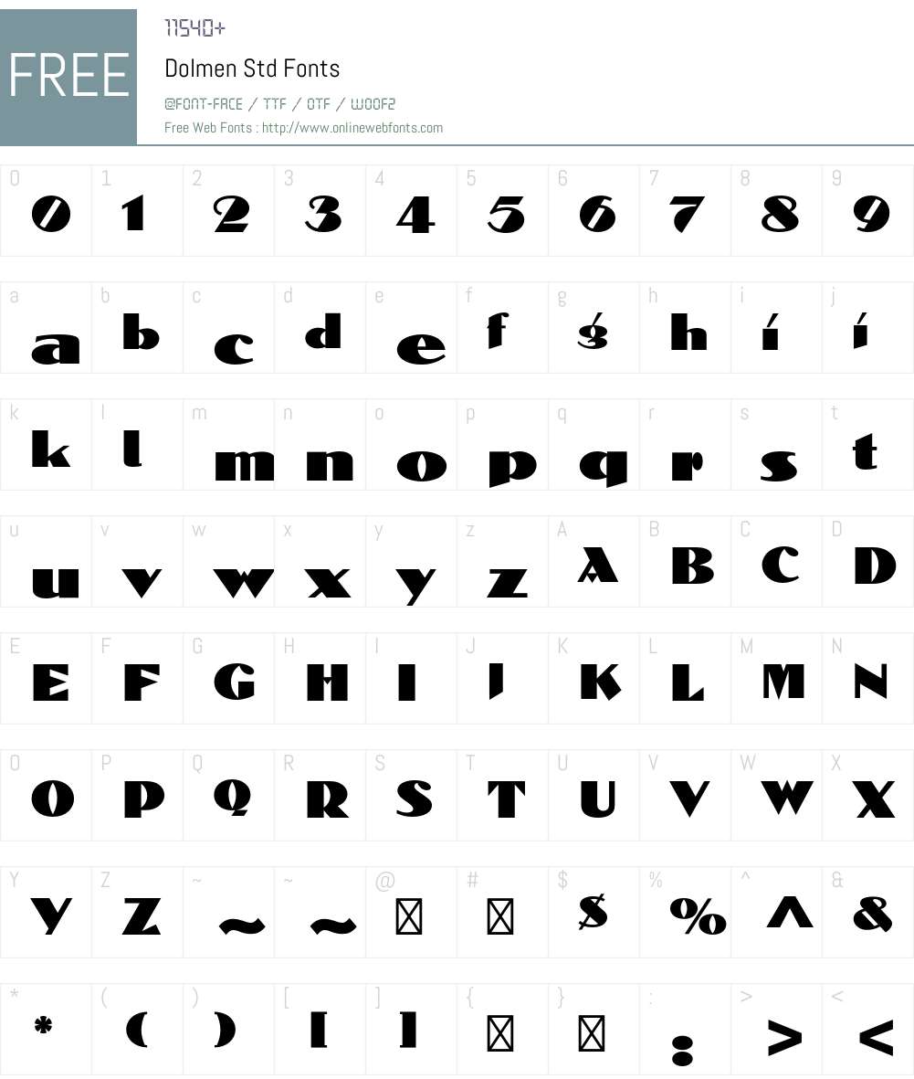 Dolmen Std Font Screenshots