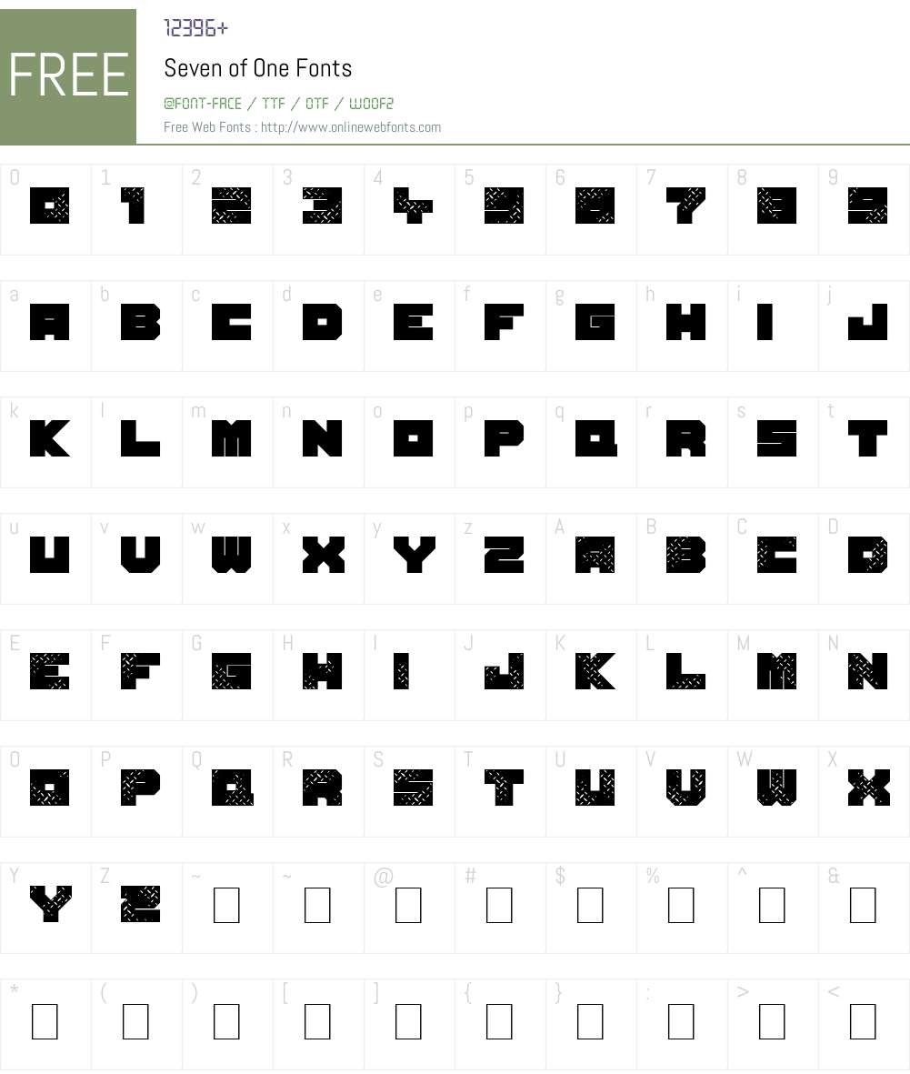 Seven of One Font Screenshots