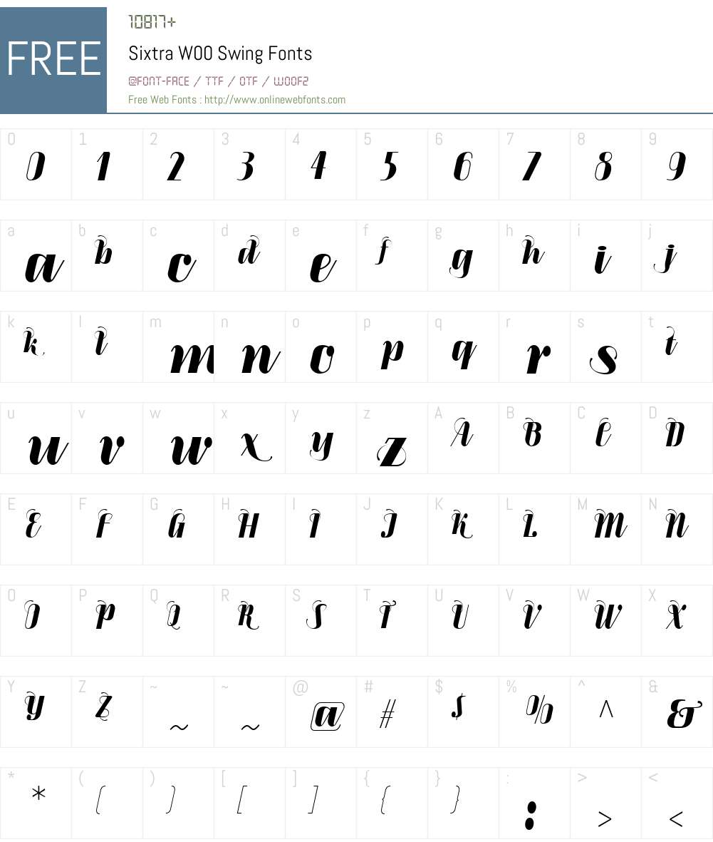 SixtraW00-Swing Font Screenshots