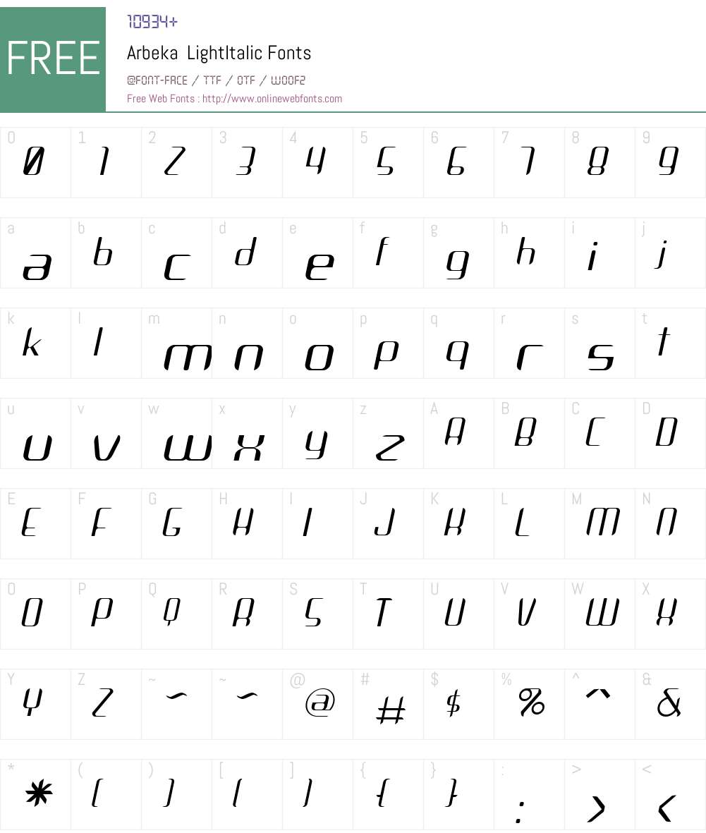 Arbeka Font Screenshots