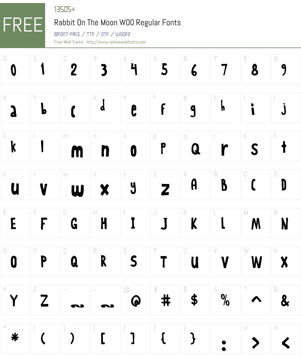 RabbitOnTheMoonW00-Regular Font Screenshots