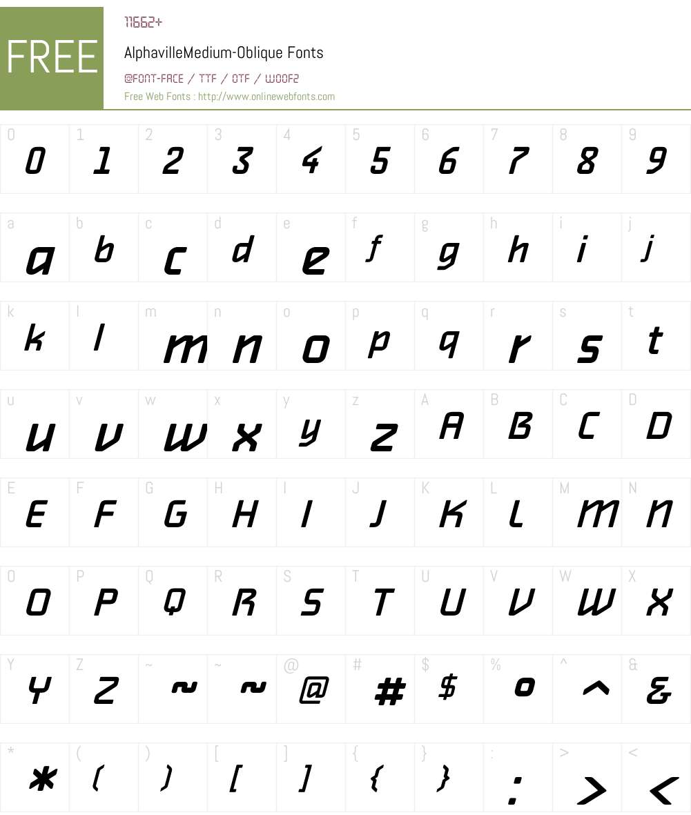 AlphavilleMedium Font Screenshots