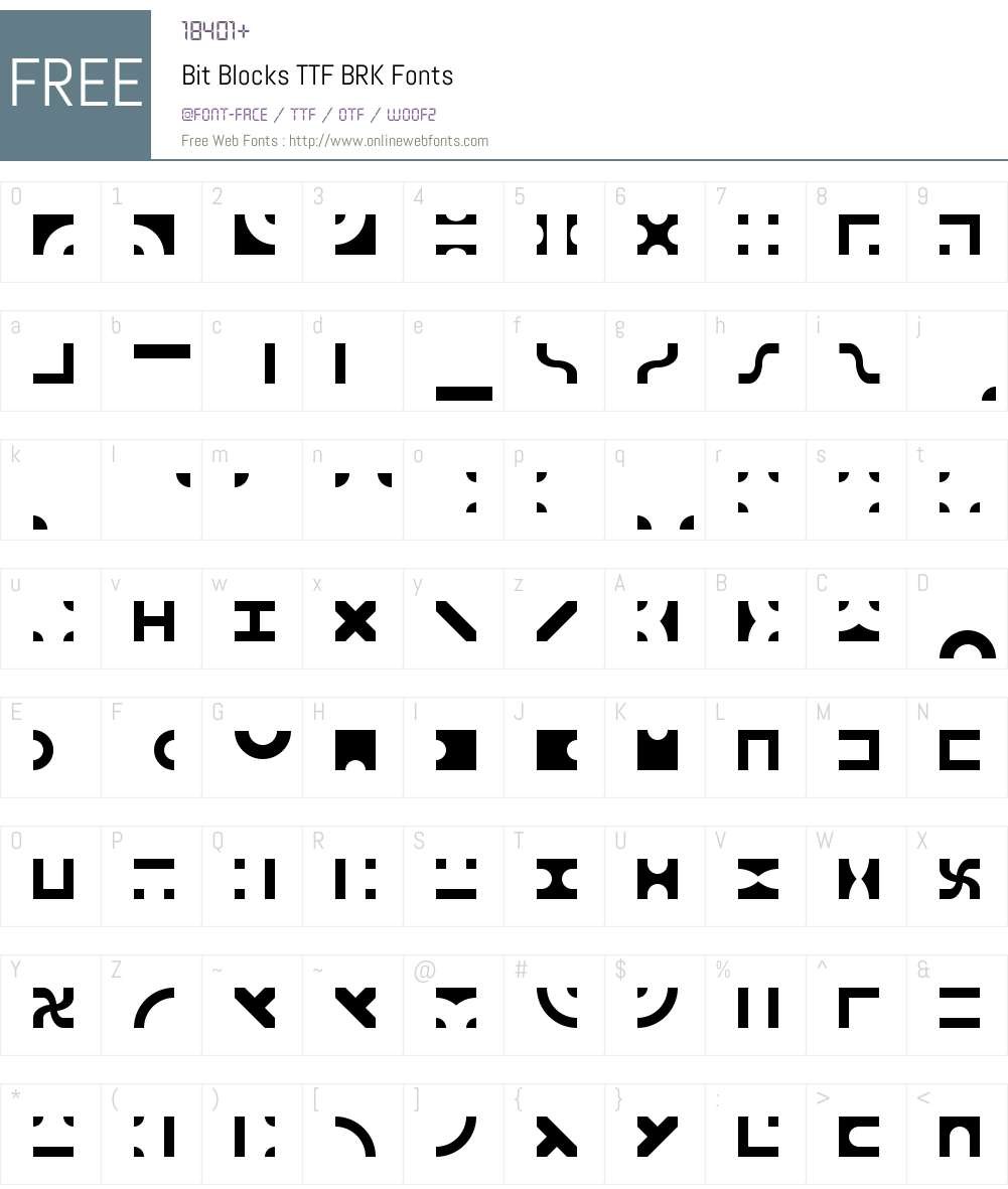 Bit Blocks TTF BRK Font Screenshots