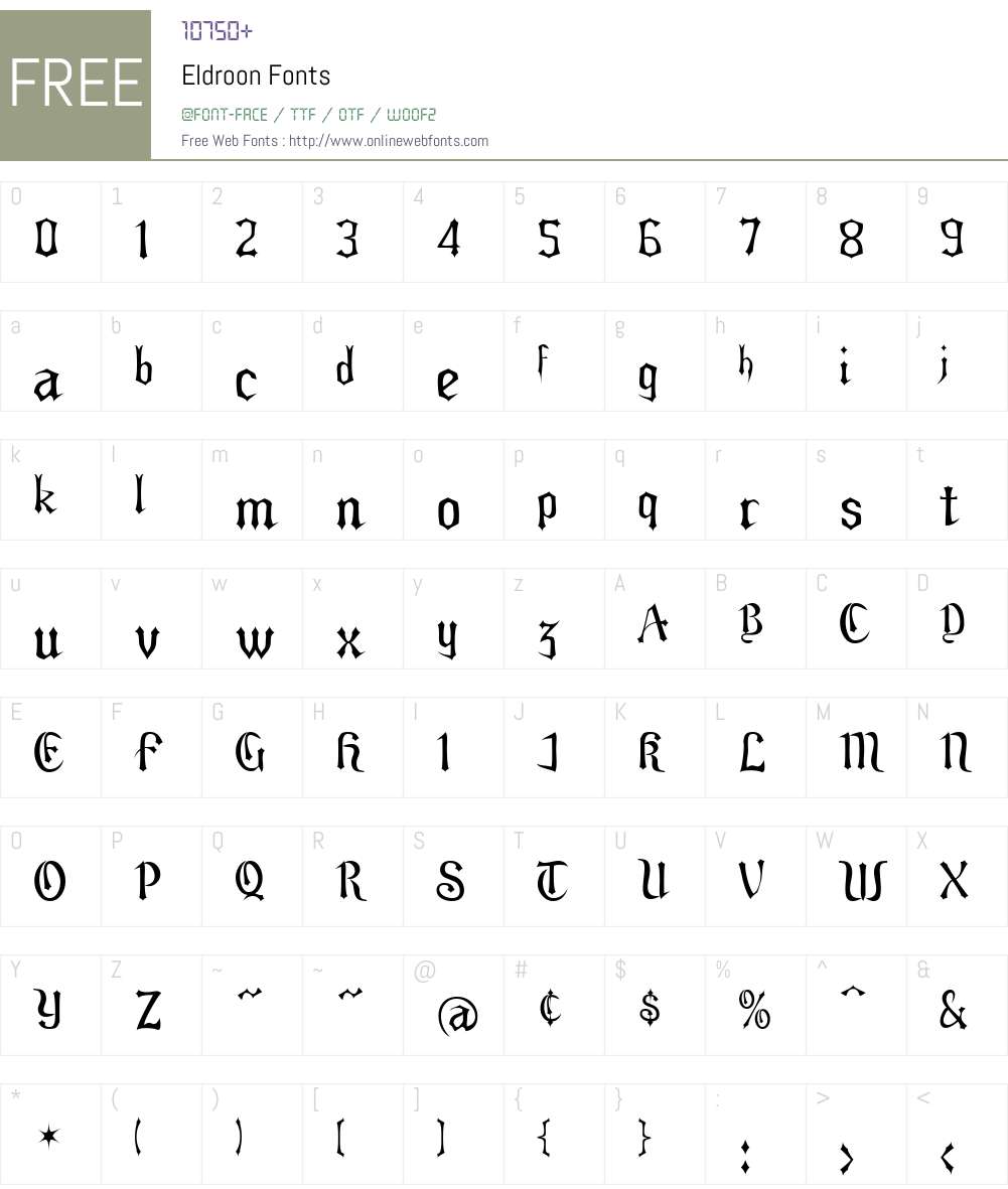 Eldroon Font Screenshots