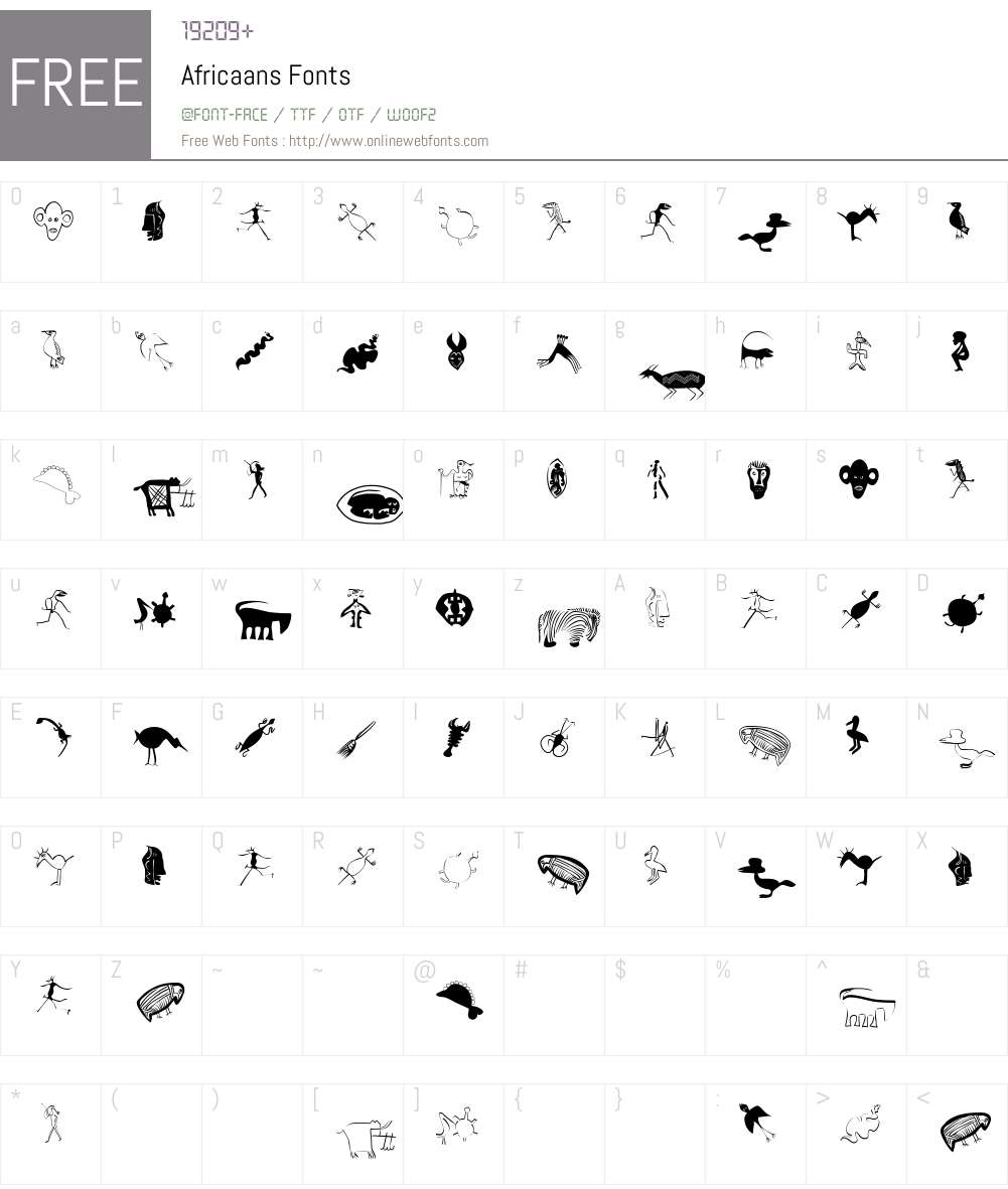 Africaans Font Screenshots
