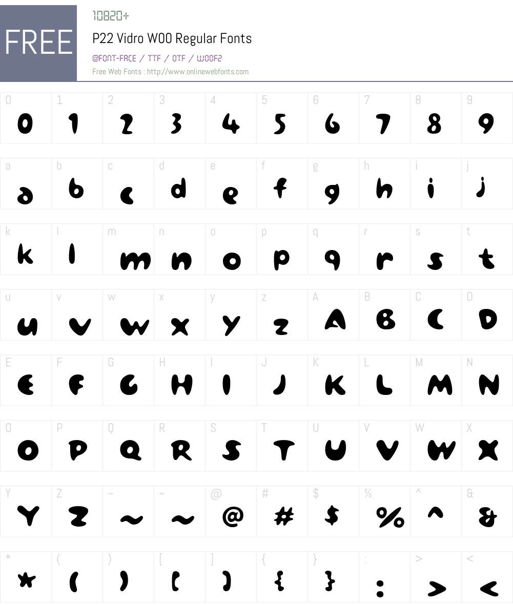 P22VidroW00-Regular Font Screenshots