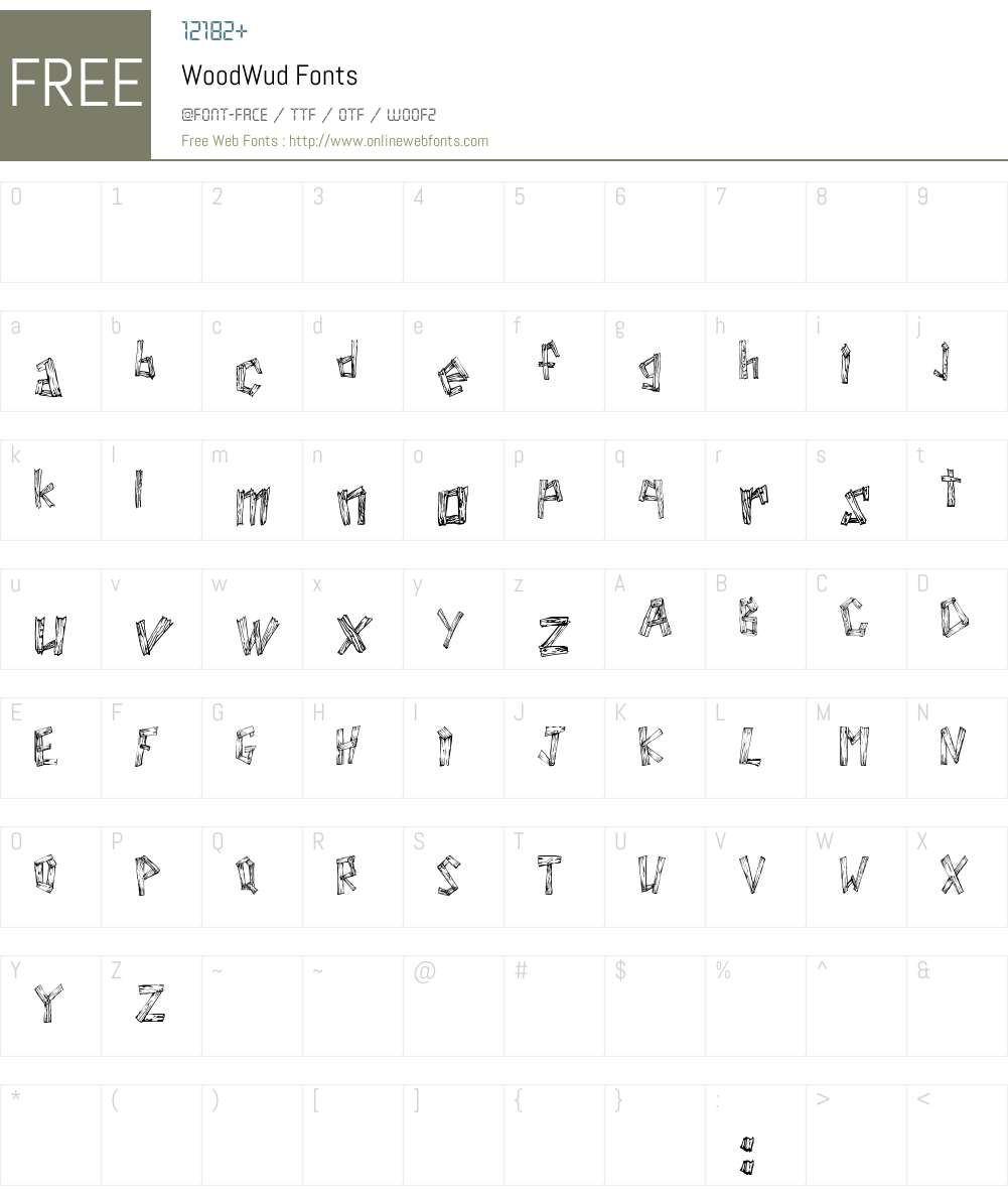 WoodWud Font Screenshots