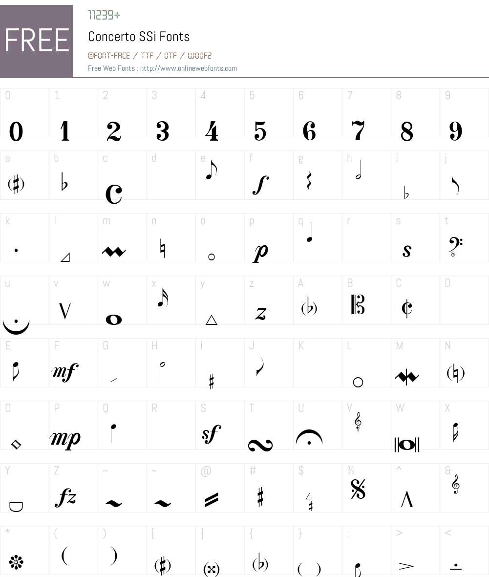 Concerto SSi Font Screenshots